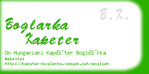 boglarka kapeter business card